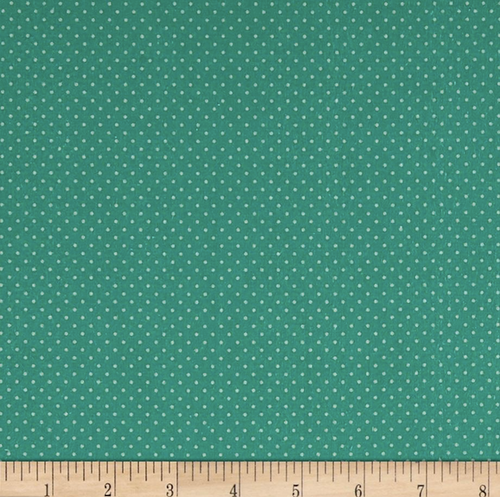 Stof of France Printemps Dot Teal Cotton Quilting Fabric By The Yard