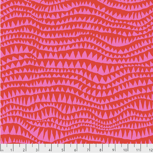 Brandon Mably PWBM060 Sharks Teeth Fuchsia Cotton Fabric By The Yard