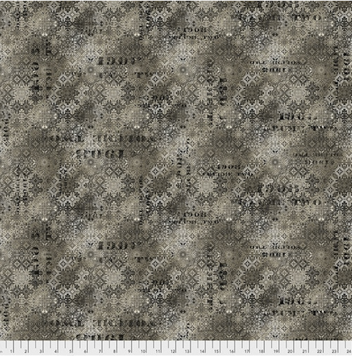 Tim Holtz Abandoned PWTH129 Faded Tile Neutral Cotton Fabric By The Yard