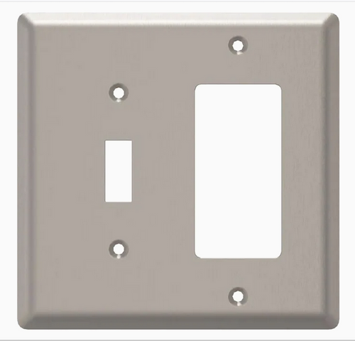 Style Selections W45069-SN Satin Nickel Simple Square Switch / GFCI Wall Plate Cover