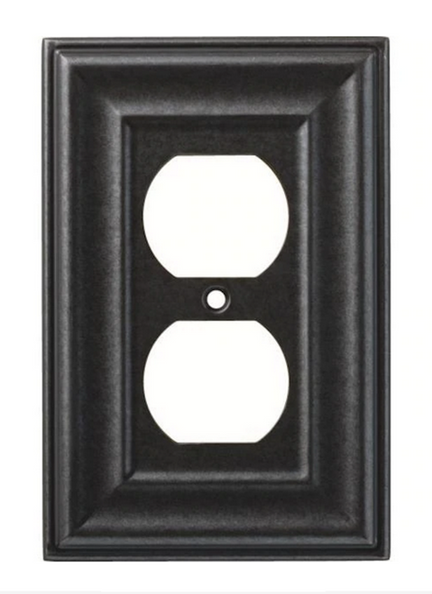 Hampton Bay W36421-SI Furrowed Single Duplex Wall Plate Cover