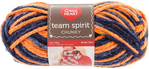 Red Heart Team Spirit Chunky Orange & Navy Knitting & Crochet Yarn