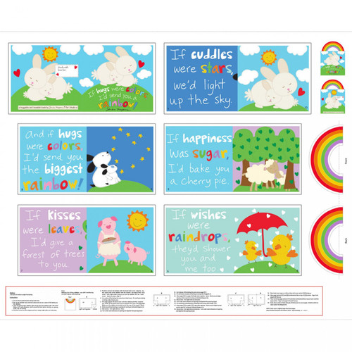 Studio E Huggable & Loveable Rainbow Hugs Book Project Fabric By Panel