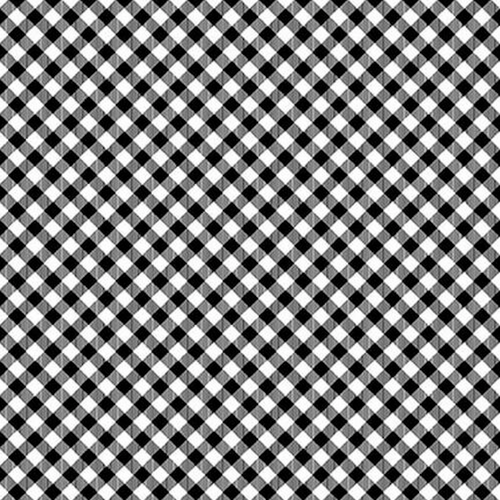 Henry Glass Chelsea's Checks 1/8" Check Black & White Cotton Fabric By The Yard