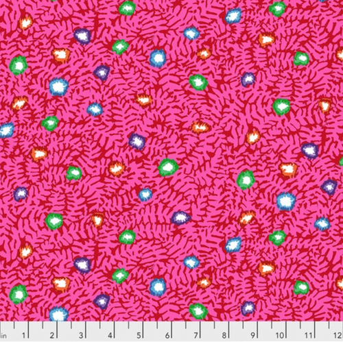 Free Spirit Kaffe Fassett PWGP184 Moss Flower Pink Cotton Quilting Fabric by Yd