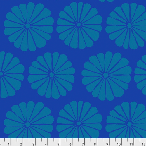 Free Spirit Kaffe Fassett PWGP183 Damask Flower Blue Cotton Quilting Fabric by Yd