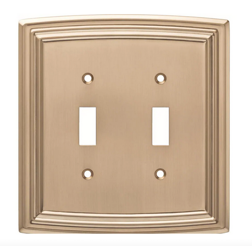 Liberty W36399-CZ Classical Emery Double Switch Champagne Bronze Cover Plate