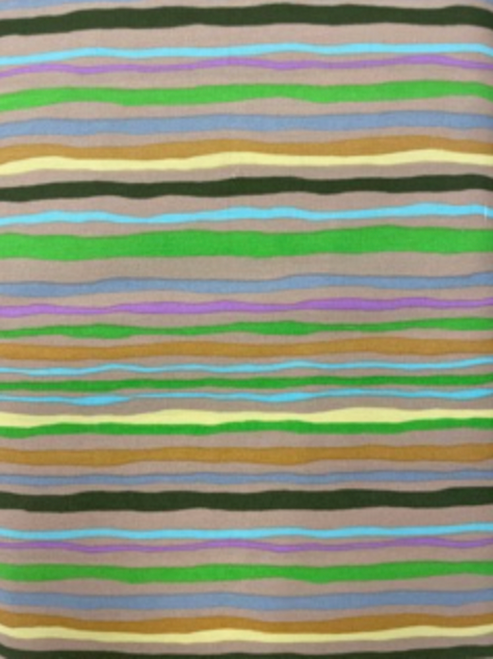 Studio E Paisley III Tan Multi Color Wiggle Stripe Cotton Fabric By The Yard