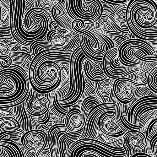 Studio e Just Color! Blackboard Swirl Cotton Fabric By The Yard