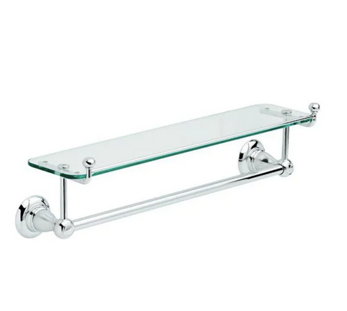 Delta Porter 78410-PC 18" Towel Bar with Glass Shelf Polished Chrome