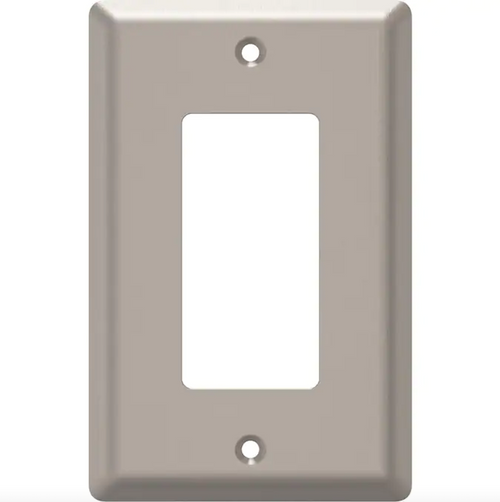 Style Selections W45065-SN Satin Nickel Simple Square Single GFCI Wall Plate Cover