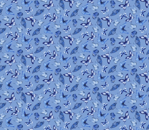 Blank Quilting Blue Jubilee Butterflies Med Blue Cotton Fabric By The Yard