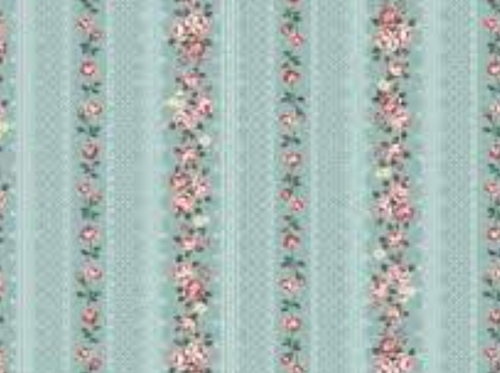 Stof Fabrics 4501-043 Emily Roses Row of Roses Gray Cotton Fabric By The Yard, 44" Wide