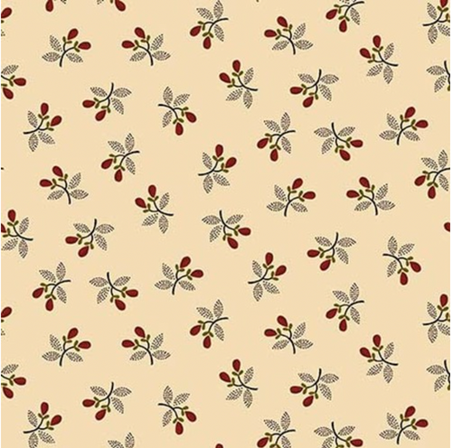 Henry Glass Right as Rain Sprigged Pears Cream Cotton Fabric By The Yard