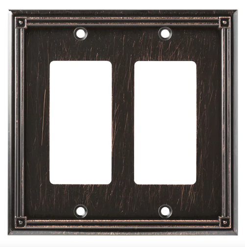 Brainerd W10192-VBR Ruston Venetian Bronze Double GFCI Decora Wall Plate Cover