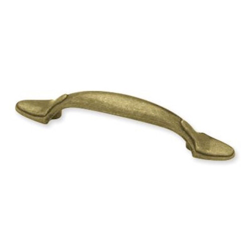 P40051C-AE 3" Decorative Edge Spoon Foot Antique English Brass Drawer Pull