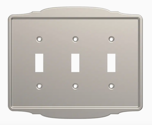 Brainerd B35866-SN Macedon Satin Nickel Triple Switch Wall Plate Cover