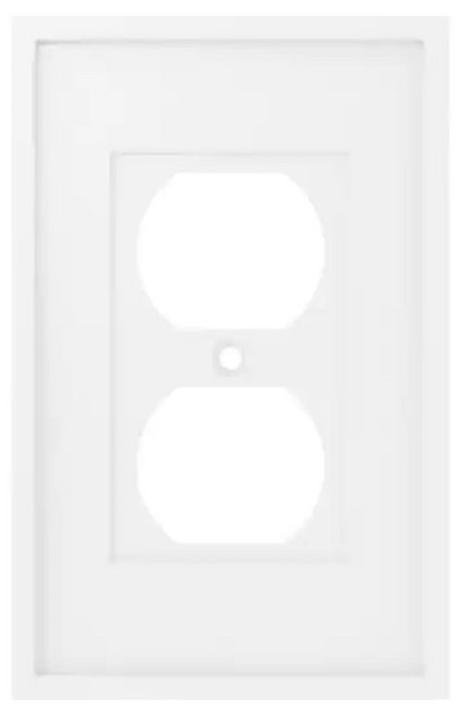 Liberty W44692-PW Simple Framed Single Duplex Outlet Wall Plate Cover Pure White