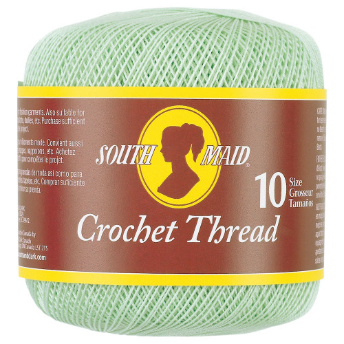 South Maid Mint Green 350yd 100% Cotton Crochet Thread Size 10