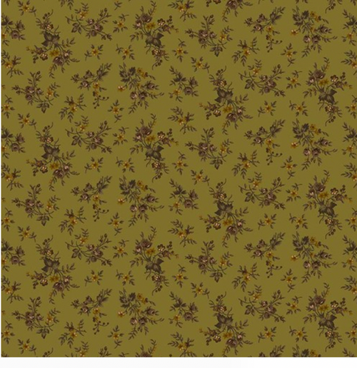 Henry Glass Right as Rain Floral Green Fabric By The Yard