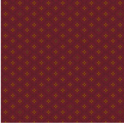 Henry Glass Stair Stepped Boxes Cranberry Fabric By The Yard