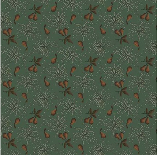 Henry Glass Right as Rain Pear Orchard Green Fabric By Yard