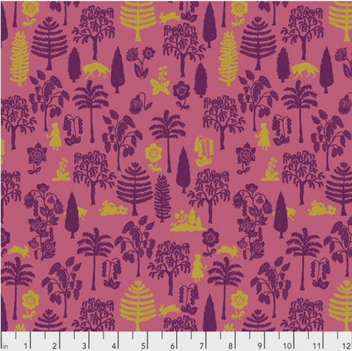 Natalie Lete Woodland Walk Nearby Wolf Coral Fabric By Yard