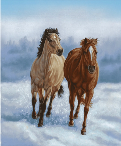 Studio E Horse Whisper Horse Panel 36" x 44" Fabric By The Panel