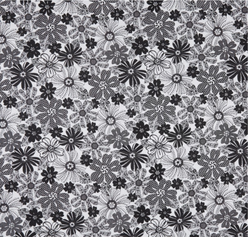 Blank Quilting 108" Quilt Back Mod Floral Black/White Fabric By Yd