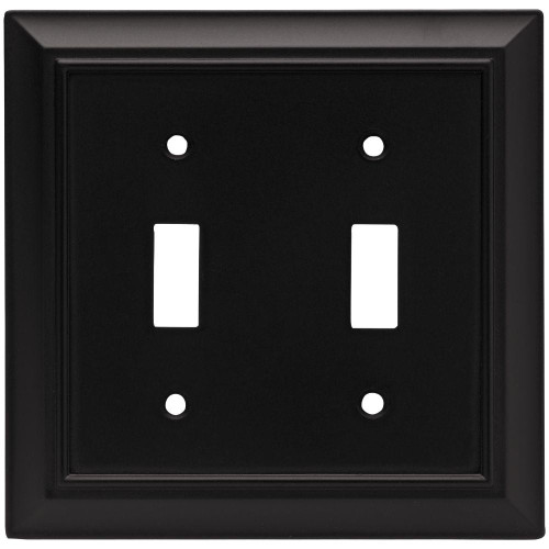 Brainerd Architectural W10085-FB Double Switch Cover Plate Flat Black