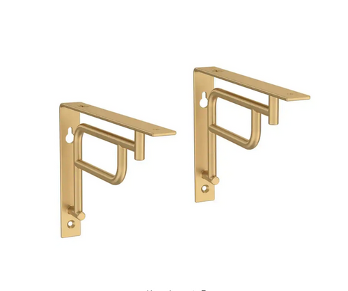 Liberty S43789C-523 7" Painted Brushed Brass Art Deco Decorative Shelf Bracket (2-Pack)