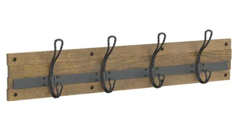 165541 Coat Rack 27-Inch Wall Mounted Coat Rack with 6 Decorative Hooks  So