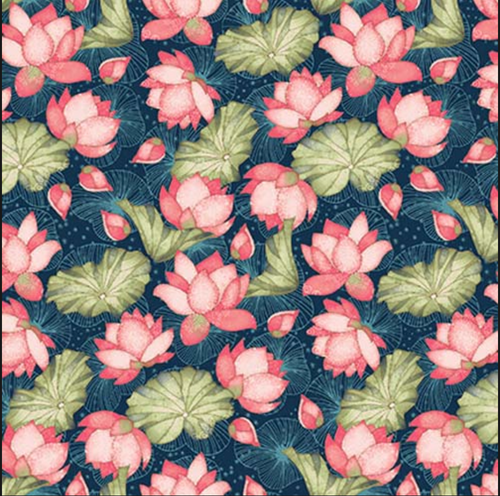 Studio E Koi Garden Tossed Lily Pads Multi Fabric By The Yard