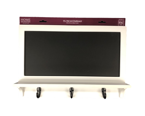 Liberty R43689H-PFB Wall Mounted Pure White 18" Chalkboard w/ 3 Hooks Black Finish