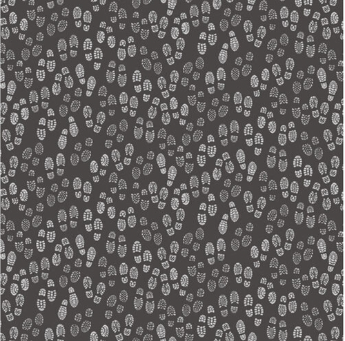 Studio E Silent Sports Footprints Dark Brown Fabric By The Yard