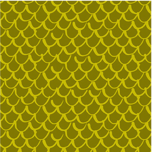 Blank Quilting Points of Hue Scallop Geo Chartreuse Fabric By The Yard