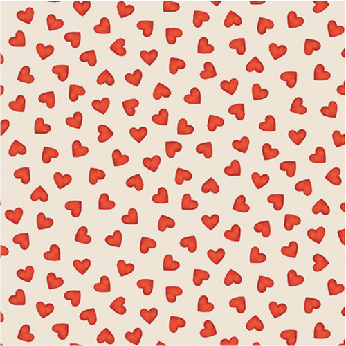 Studio E Off the Leash Tossed Hearts Red Cotton Fabric By The Yard