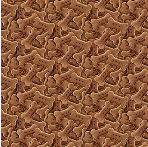 Studio E Off the Leash Tossed Dogs Treats Brown Fabric By The Yard