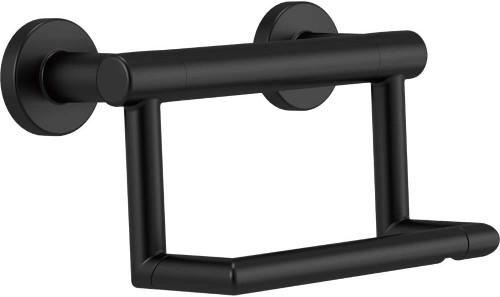 Delta Faucet 41550-BL Contemporary Tissue Holder/Assist Bar Matte Black