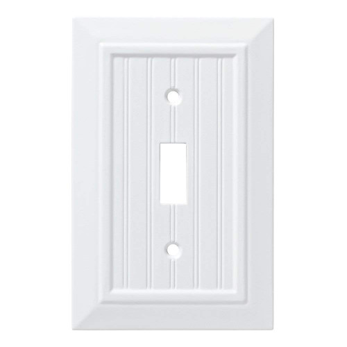 Franklin Brass W35265-PW Pure White Beadboard Single Switch Wall Plate Cover 3 Pack