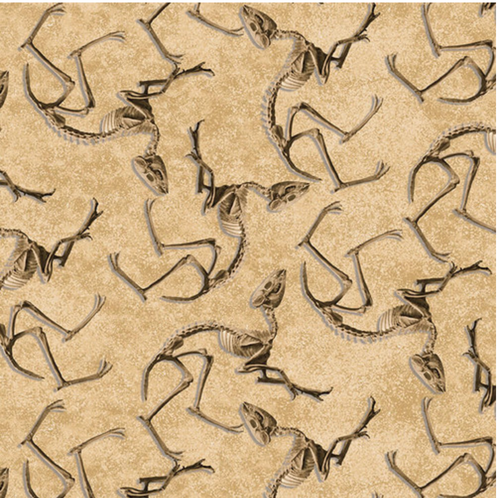 Studio E March of the Dinosaurs Fossil Texture Tan Fabric By The Yard