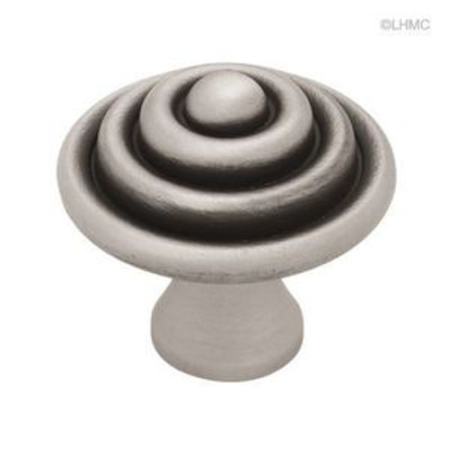 PBF528Y-BSP  1 1/2" Ring Dot Cabinet Drawer Knob Brushed Satin Pewter