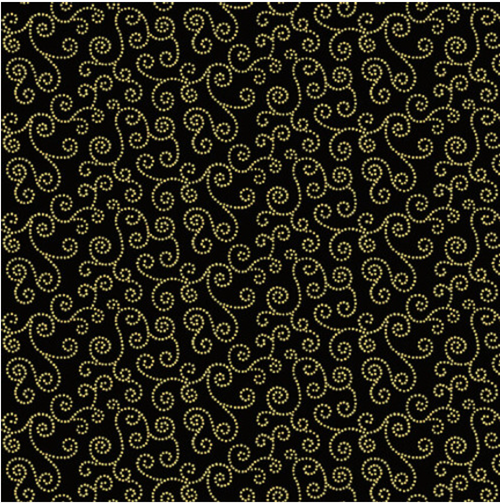 Henry Glass Fall Potpourri Dotted Scroll Black Fabric By The Yard