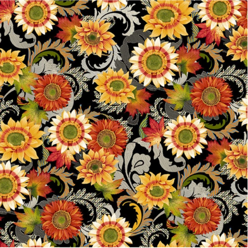 Studio E Autumn Flourish Sunflower Flourish Fabric By The Yard