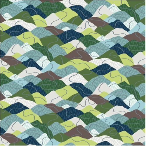 Studio E Silent Sports Hills & Trails Blue/Green Fabric By The Yard