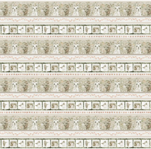 Henry Glass You are Loved Novelty Animal Stripe Fabric By The Yard