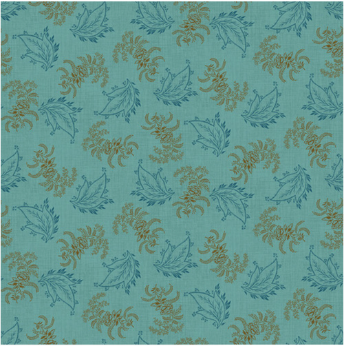 Henry Glass Lille Leaf Toss Lt Teal Fabric By The Yard