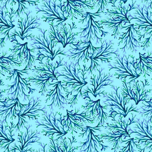 Studio E Deep Blue Sea Coral Lt Blue Fabric By The Yard