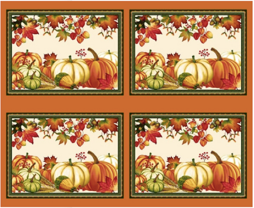 Studio E Autumn Flourish 36" Placemats Pumpkin Cotton Fabric By Yard