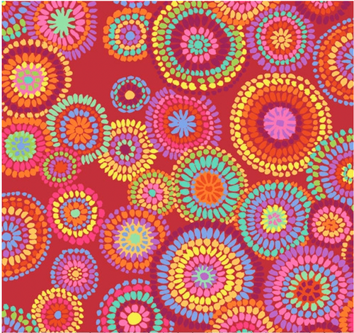 Free Spirit Kaffe Fassett Mosaic Circles Red Fabric By The Yard